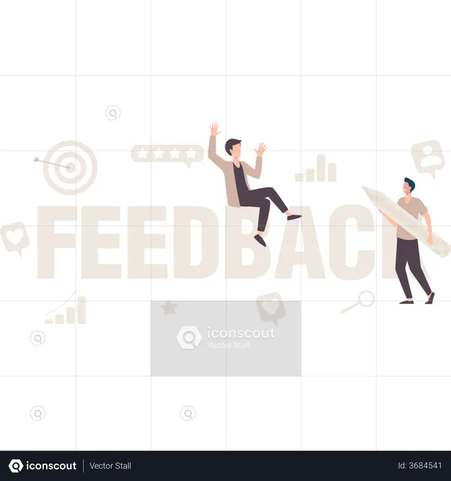 Business getting positive feedback  Illustration