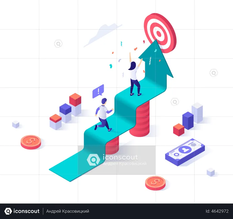 Business goal achievement  Illustration