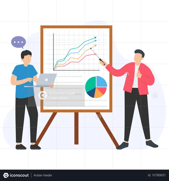 Business graph growth  Illustration