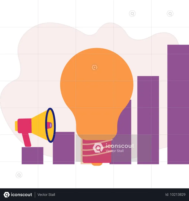 Business graph idea generation  bulb  Illustration