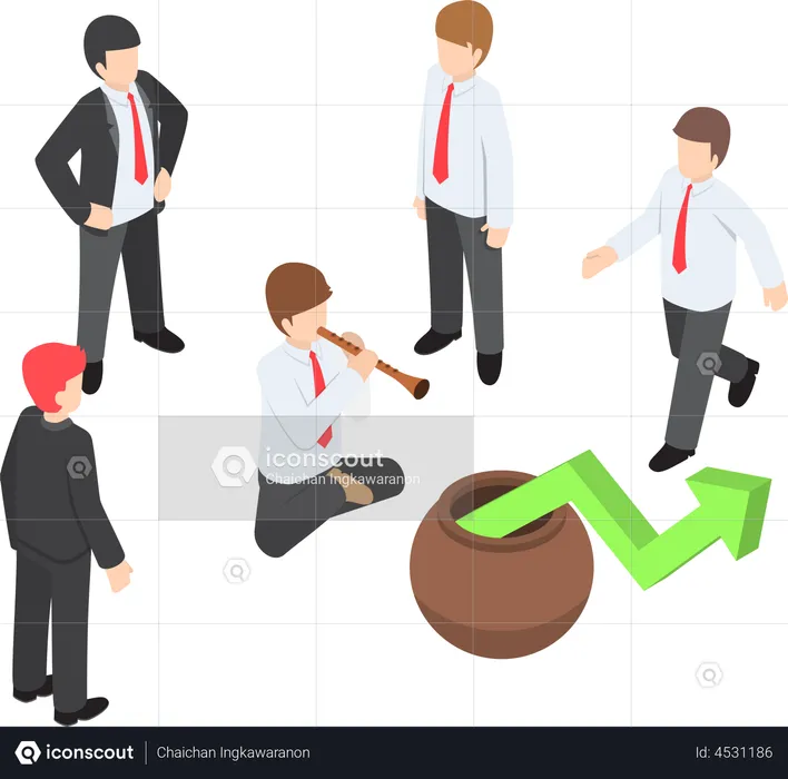 Business group controlling market  Illustration
