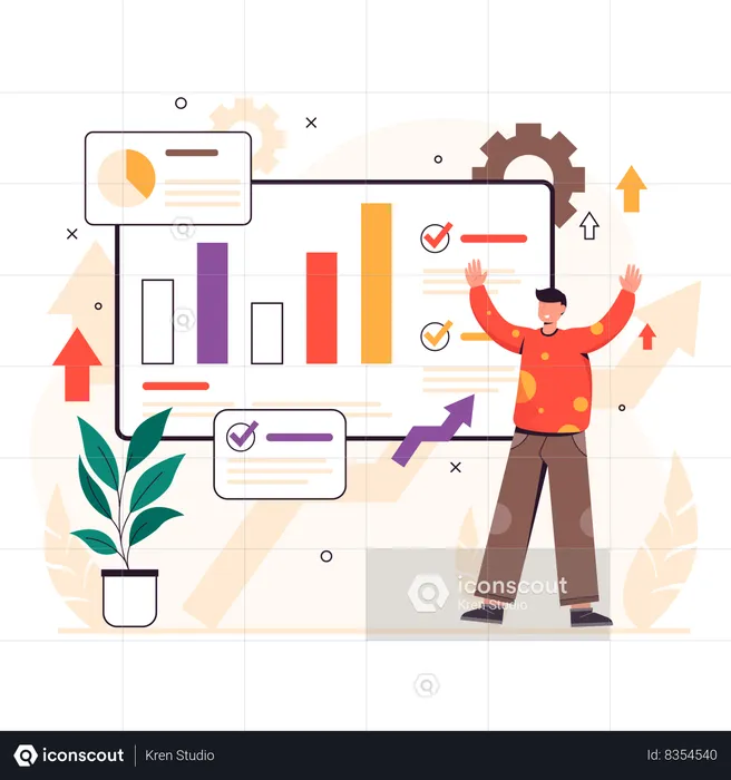 Business growth analysis  Illustration