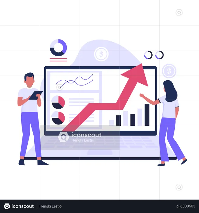 Business growth analysis  Illustration