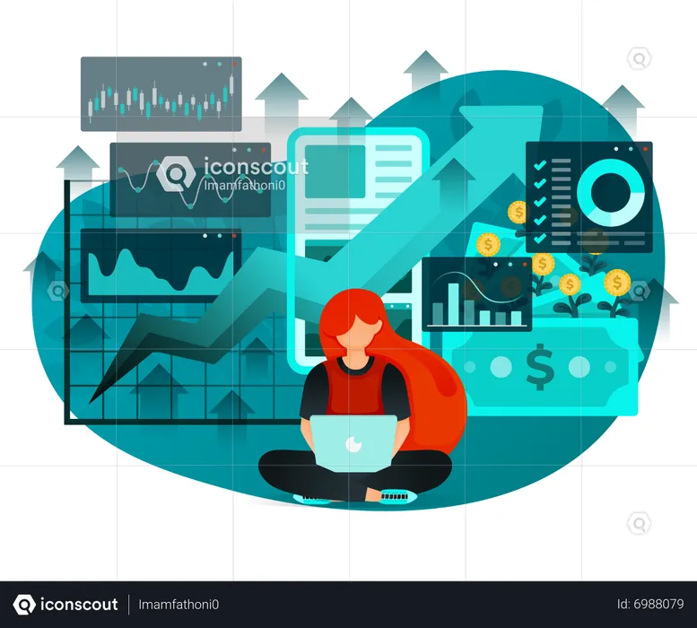 Business growth analysis  Illustration