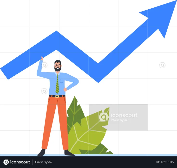 Business Growth Arrow  Illustration