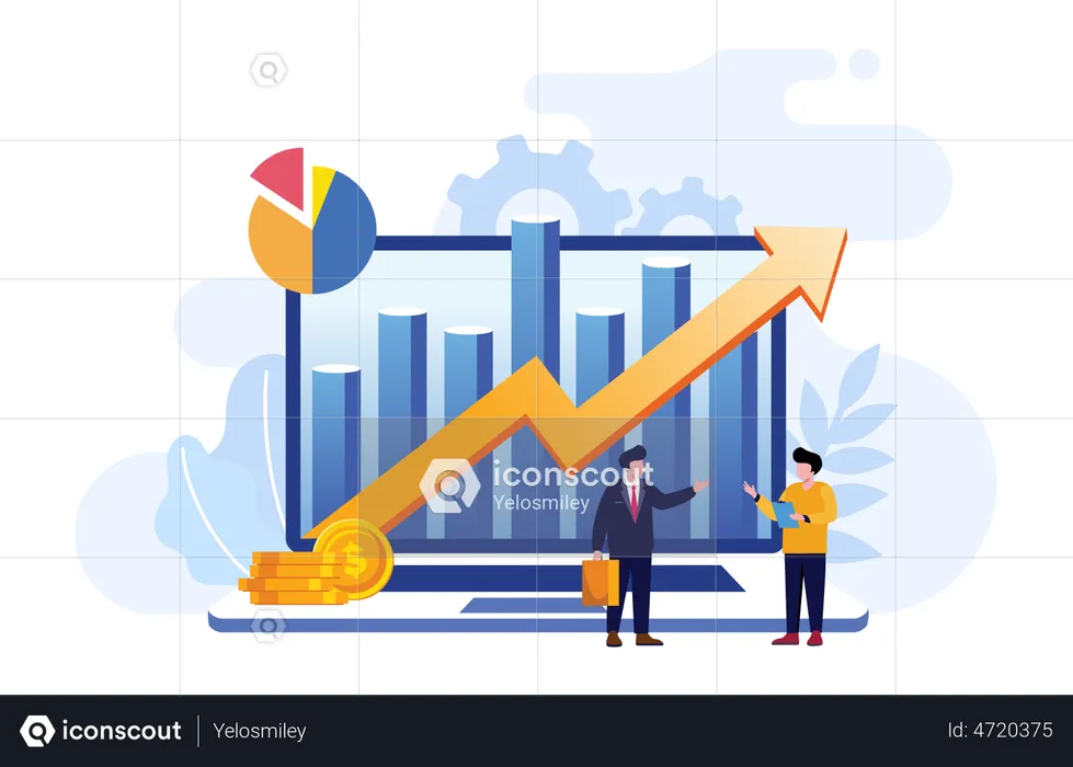 Business growth chart  Illustration