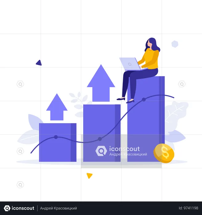 Business growth chart  Illustration