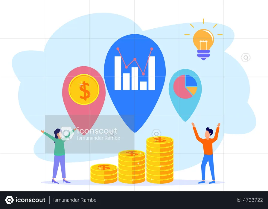 Business growth graph  Illustration