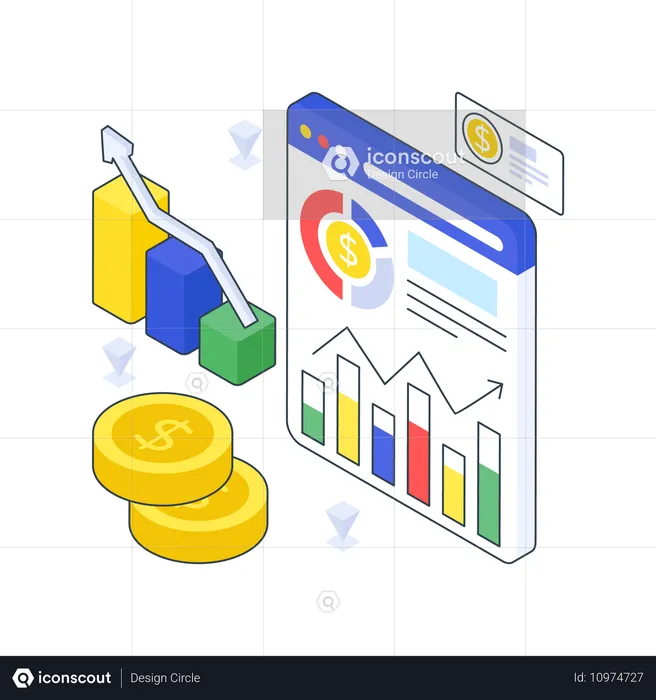 Business Growth Graph  Illustration