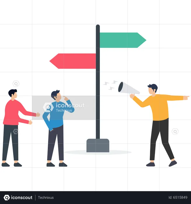 Business guide to move to the right success direction  Illustration