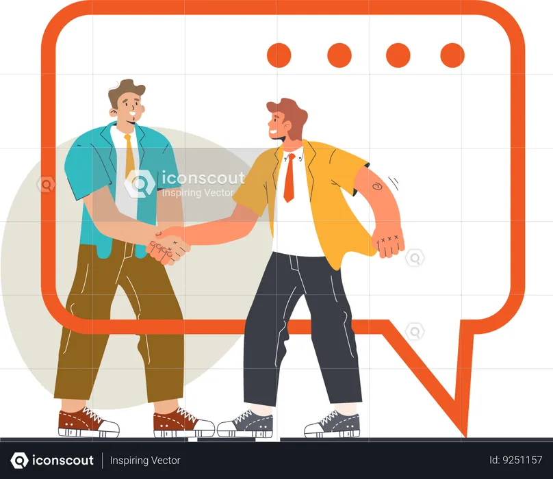 Business guys talking about business  Illustration