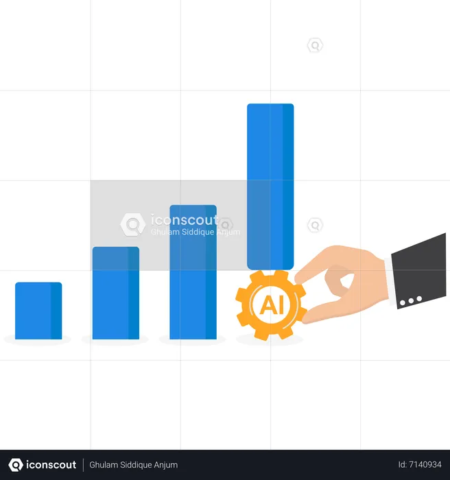 Business help with AI  Illustration