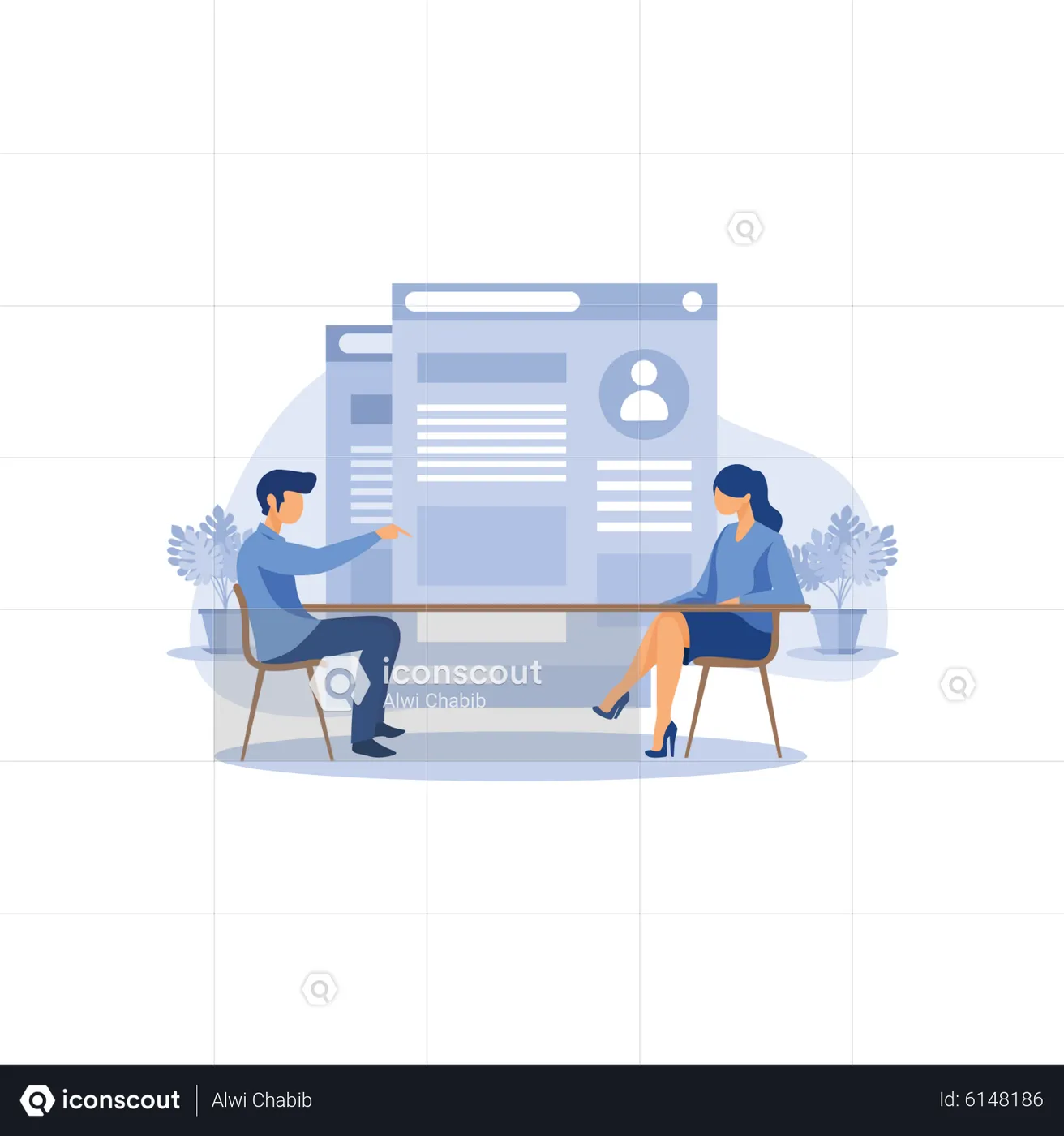 Business HR Hiring Process Illustration - Free Download Business ...