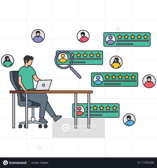 비즈니스 HR 후보자 이력서 검색  일러스트레이션