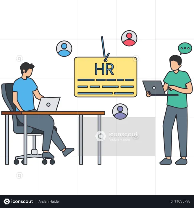 Business HR team working together  Illustration