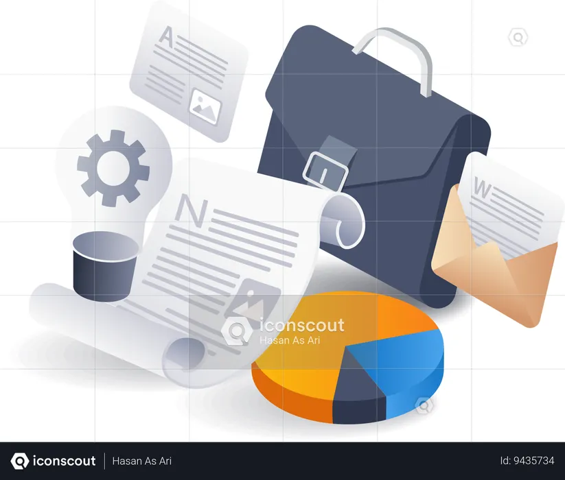 Business idea and business analysis  Illustration