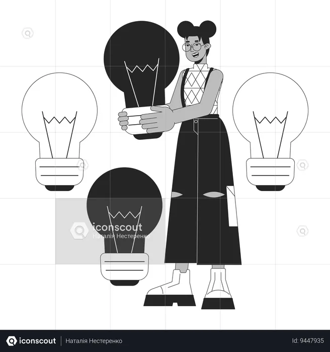 Business idea lightbulb  Illustration