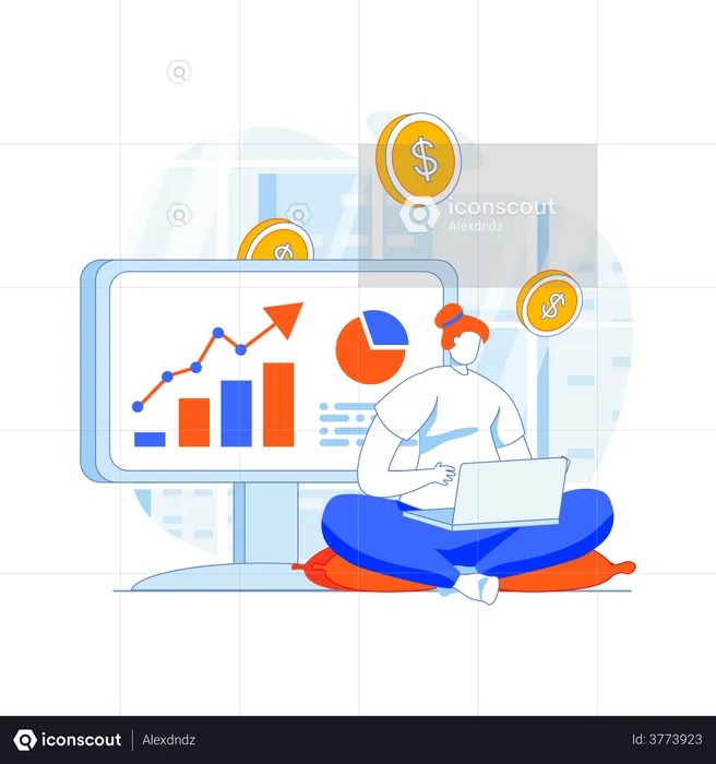 Business income tracking  Illustration