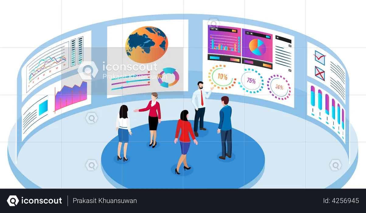 Business Information Service  Illustration