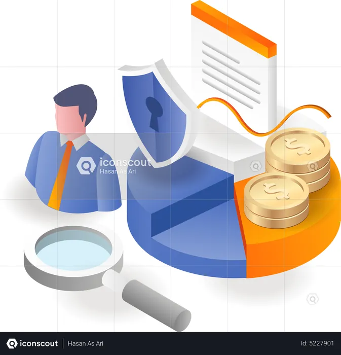Business investment analysis  Illustration