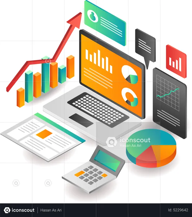 Business investment analysis  Illustration