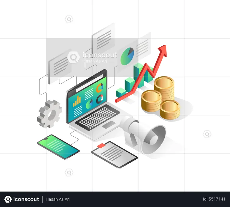Business investment analytics  Illustration