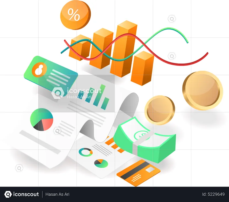 Business investment company income analyst data  Illustration