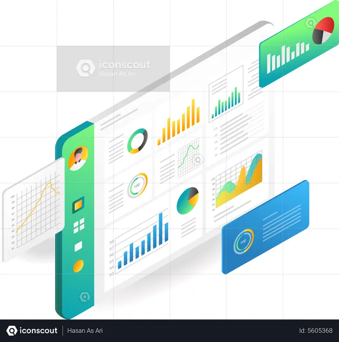 Business investment data monitoring  Illustration