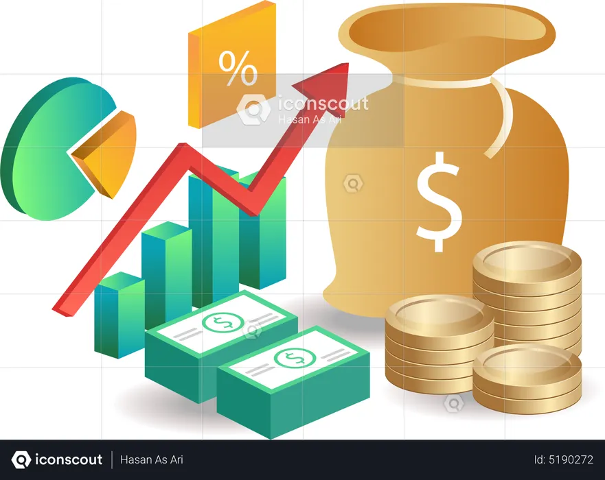 Business investment growth  Illustration