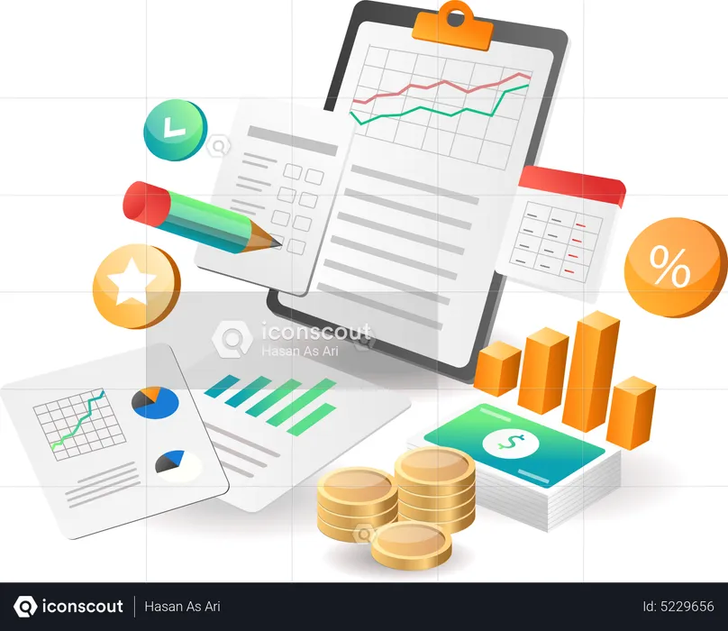 Business investment growth analysis  Illustration