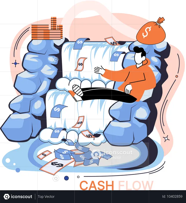 Business investment with cash flow  Illustration