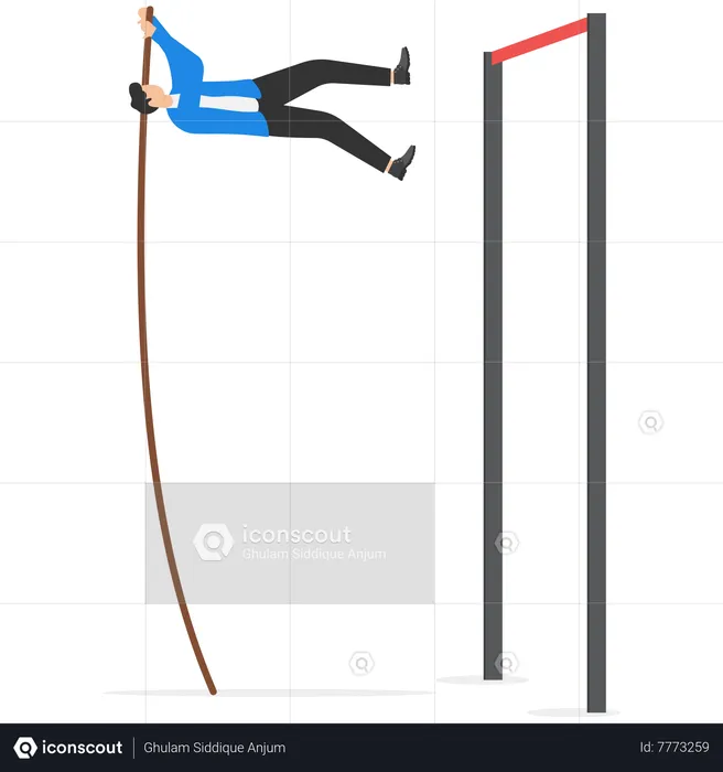 Business jumping over rising  Illustration