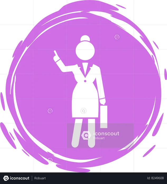 Business lady point with finger up gesture at something  Illustration