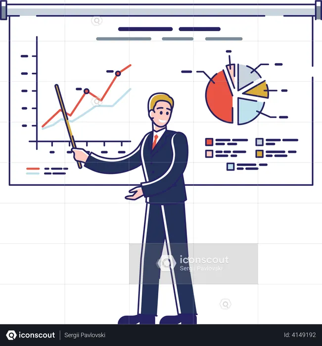 Business leader giving presentation  Illustration