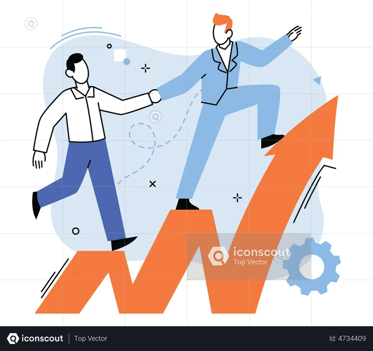 Business leader helping collogue  Illustration