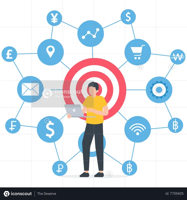 Business leader online network  Illustration