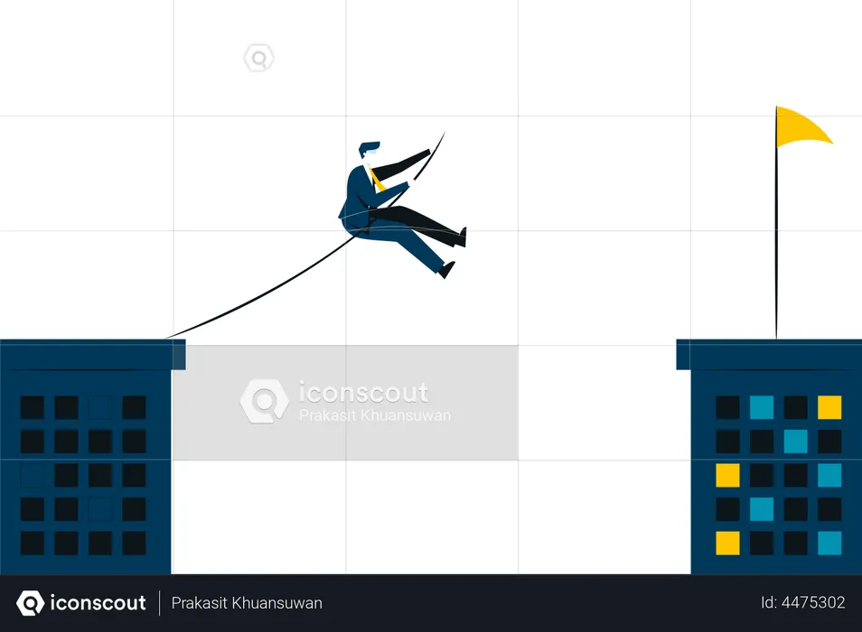 Business leader overcome business obstacles  Illustration