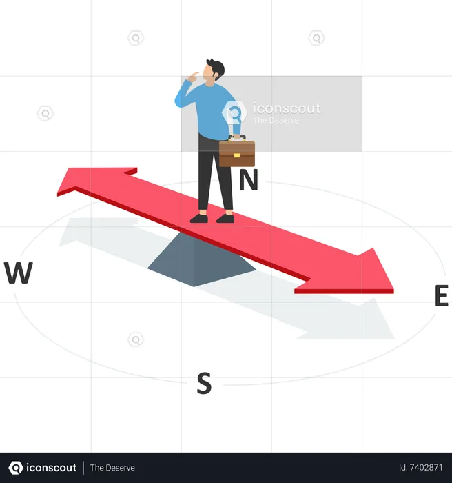 Business Leader thinking about Direction of business  Illustration