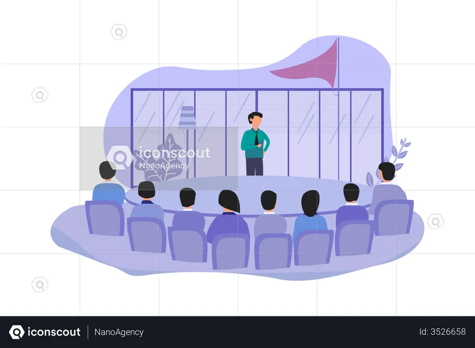 Business Leaders conducting meeting  Illustration