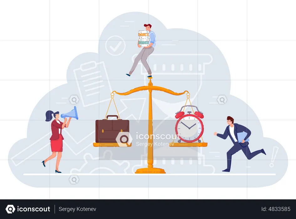 Business life balance  Illustration