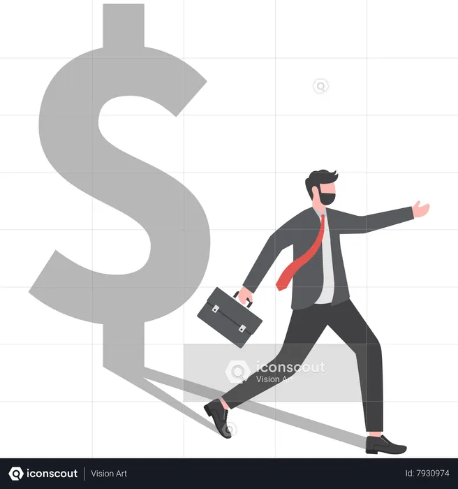 Business Man Confidently Standing  Illustration