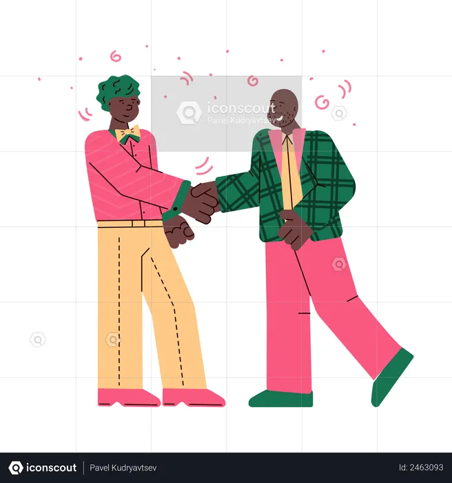 Business man handshaking with each other  Illustration