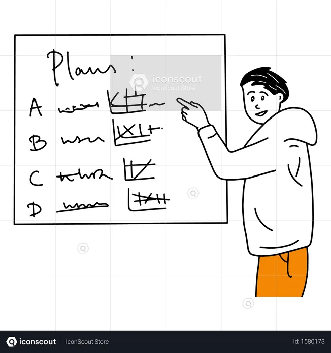 Business man illustrate Product Planning option  Illustration