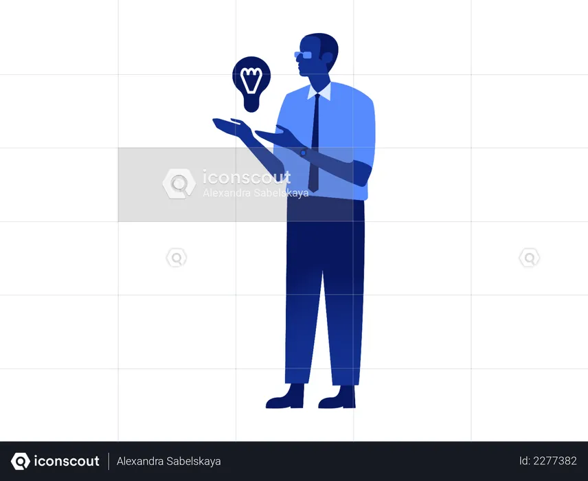 Business man with creative ideas  Illustration