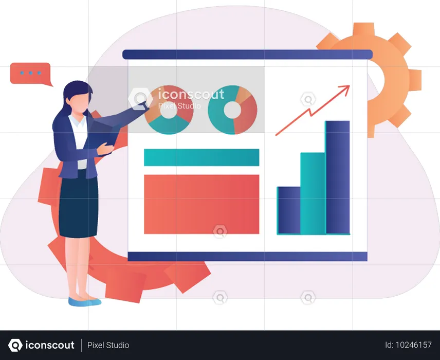 Business Management meeting lead by employees  Illustration