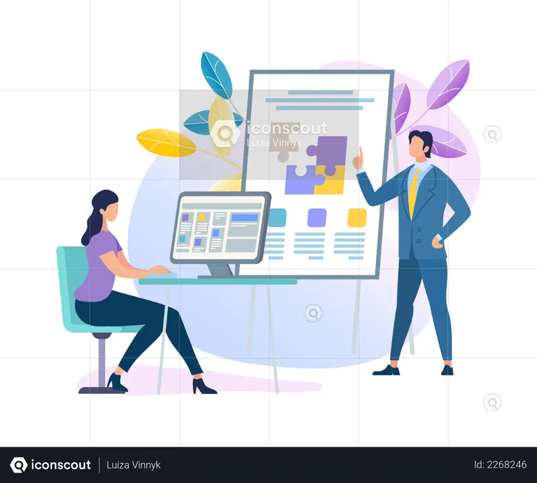 Business manager Making Presentation  Illustration