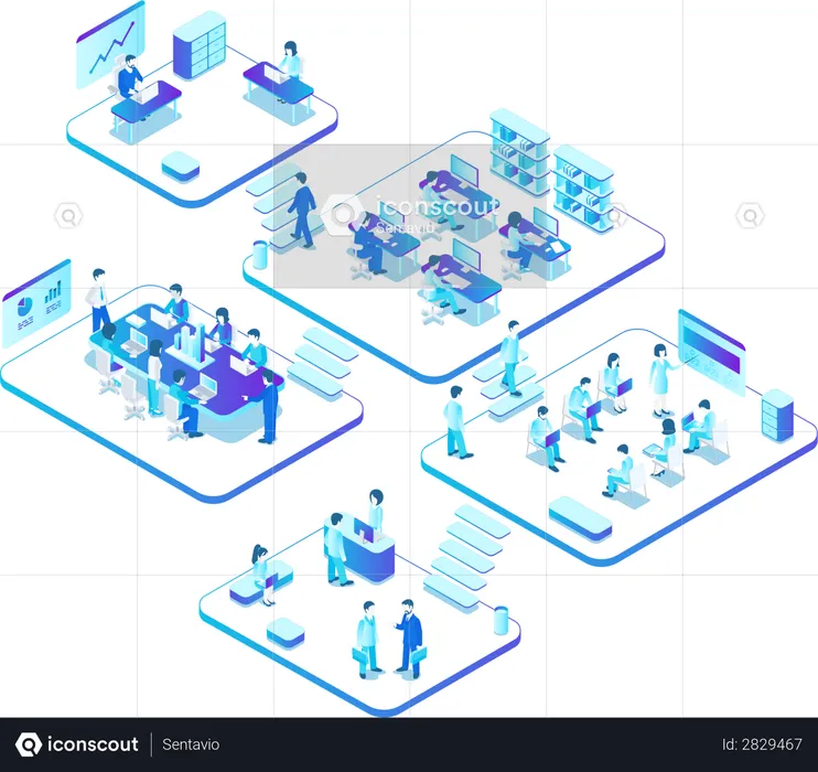 Business Marketing and Teamwork  Illustration