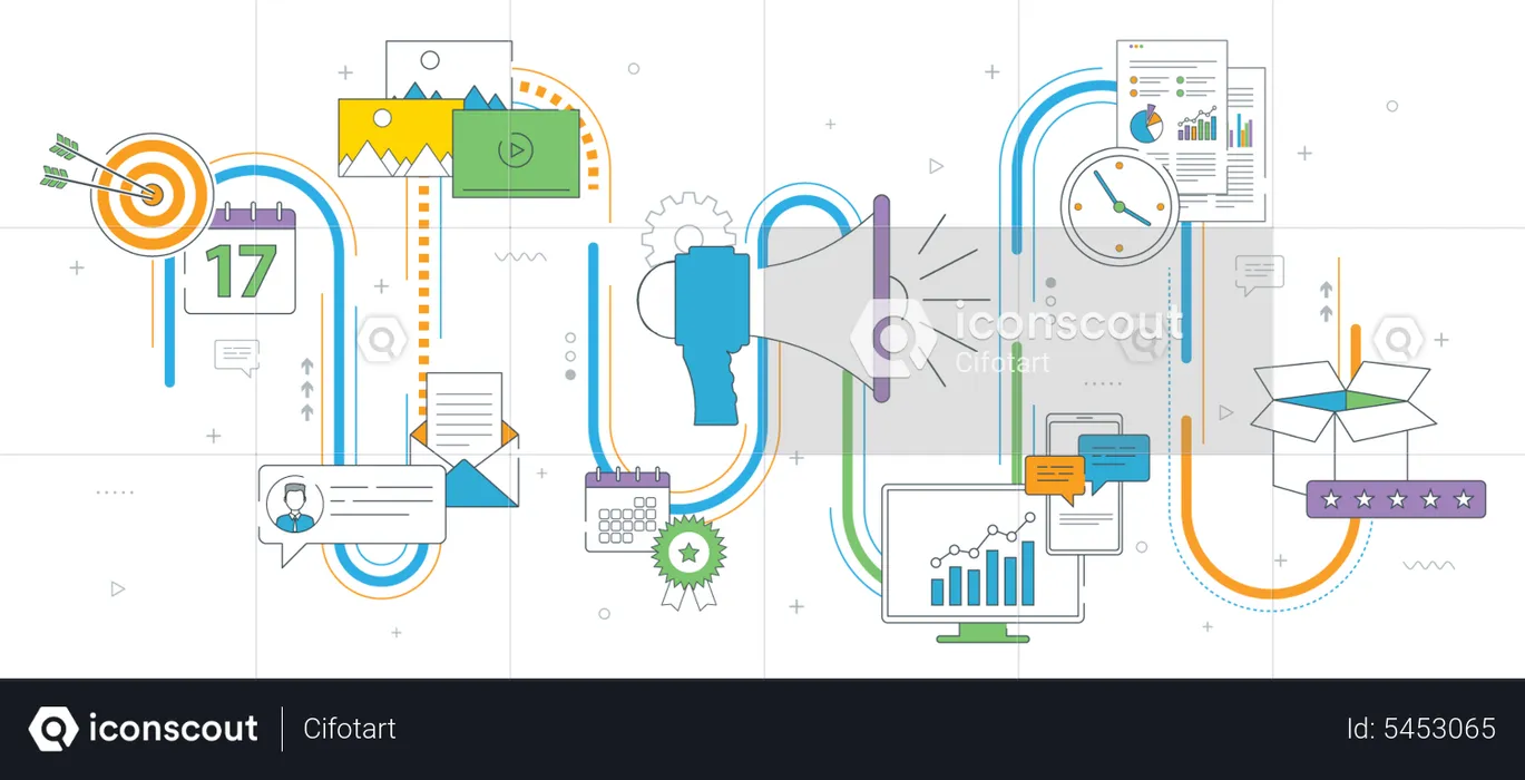 Geschäftsmarketingprozess  Illustration