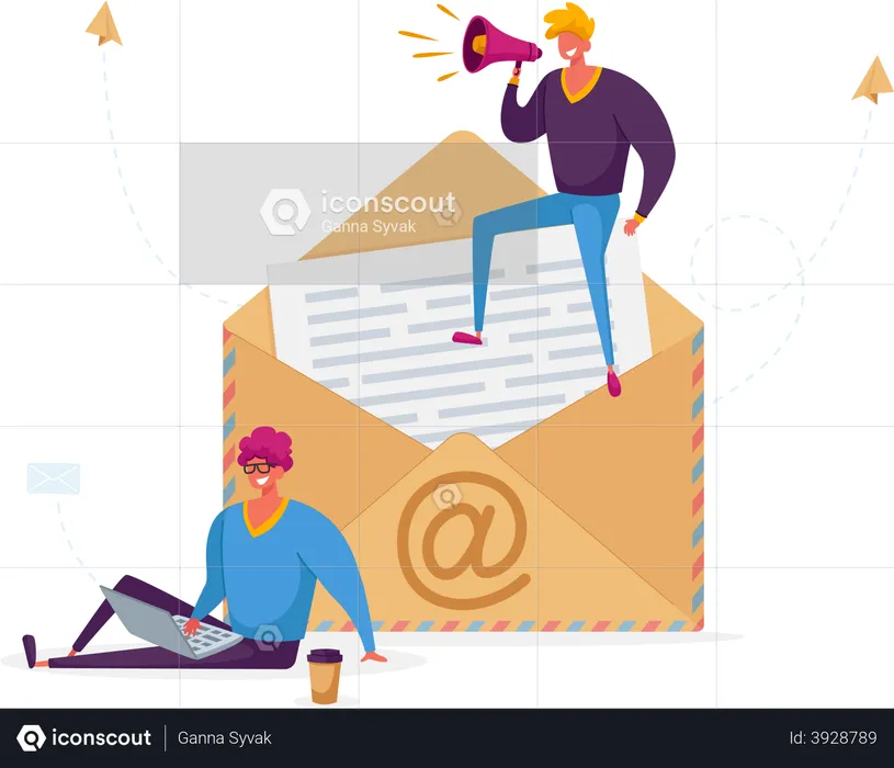 Business marketing using email  Illustration