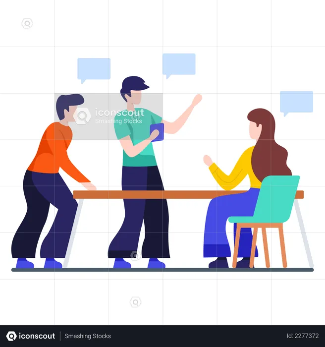 Business Meeting and Discussion  Illustration